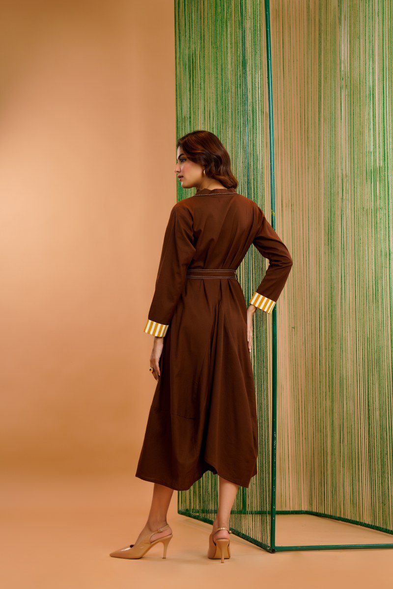Tatva russet cotton dress
