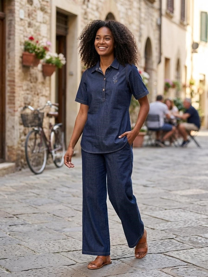 Prisha Uranian Denim Cotton Co-ord Set