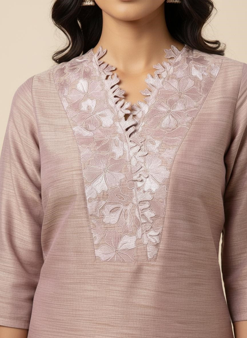 Prisha periwinkle embroidery co-ord set