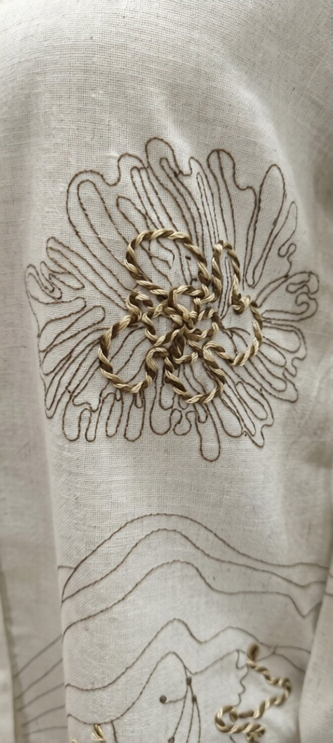 Drona patch embroidery cotton shirt