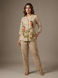 Prisha greige cotton co-ord set