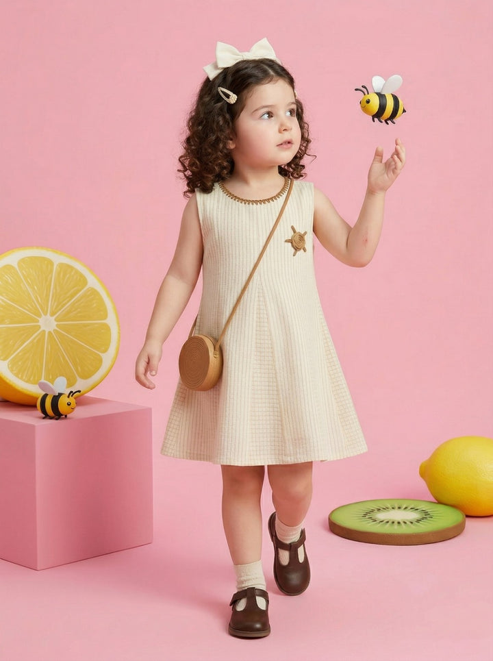 Joy caramel kids cotton dress