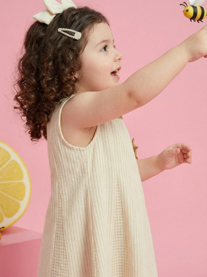 Joy caramel kids cotton dress