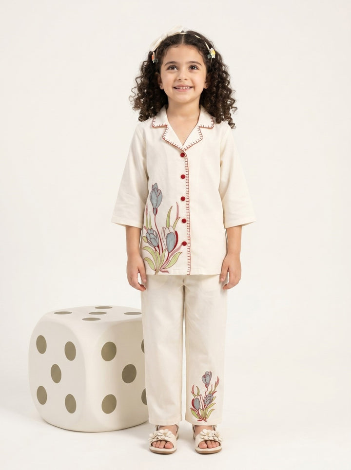 Joy spring embroidery cotton co-ord set