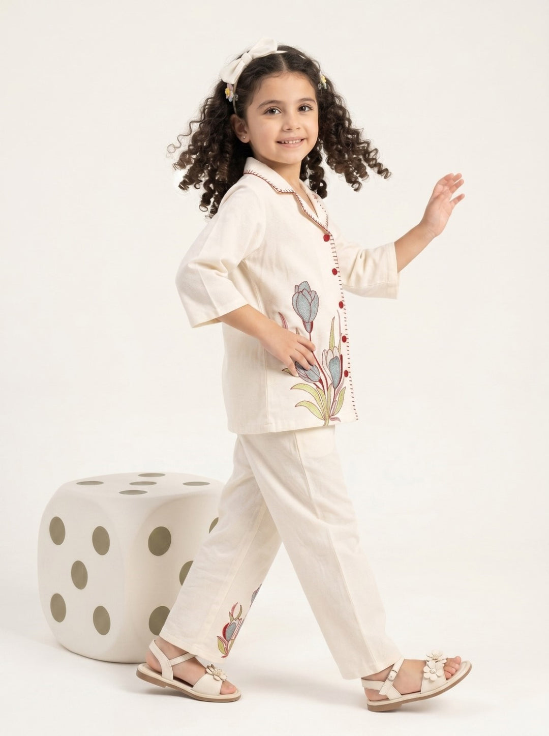 Joy spring embroidery cotton co-ord set