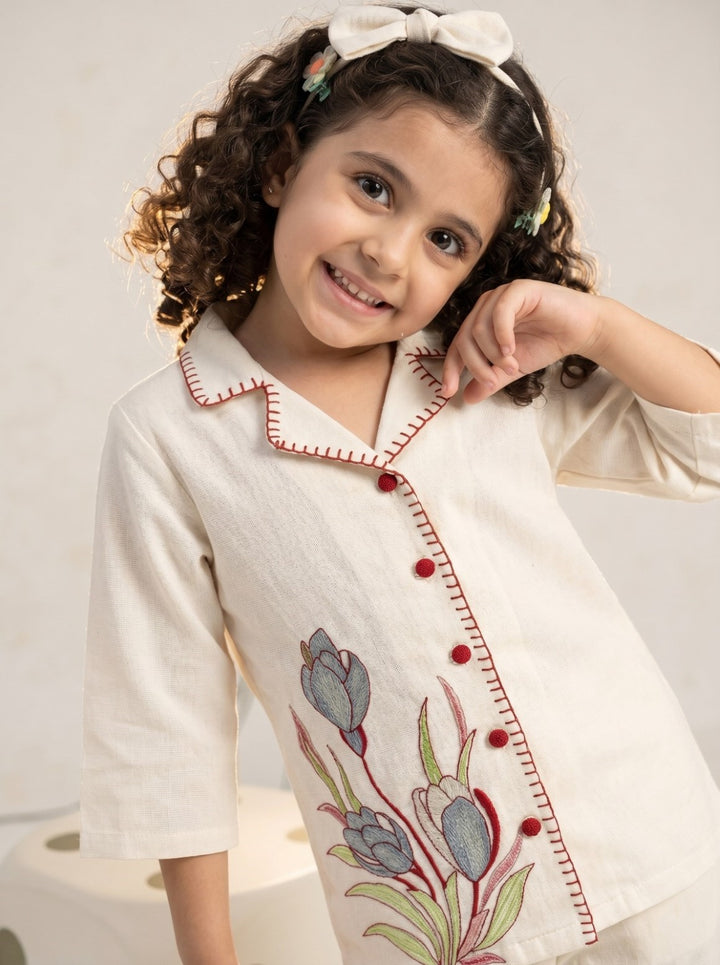 Joy spring embroidery cotton co-ord set