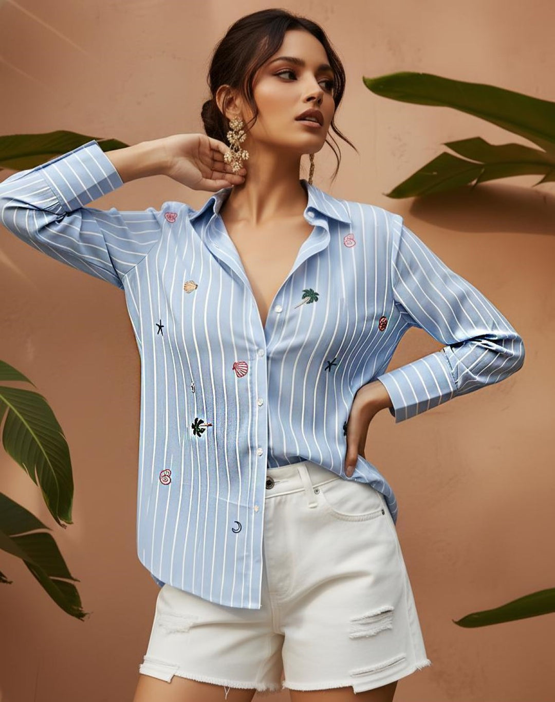 Ivanka tufts embroidery cotton shirt