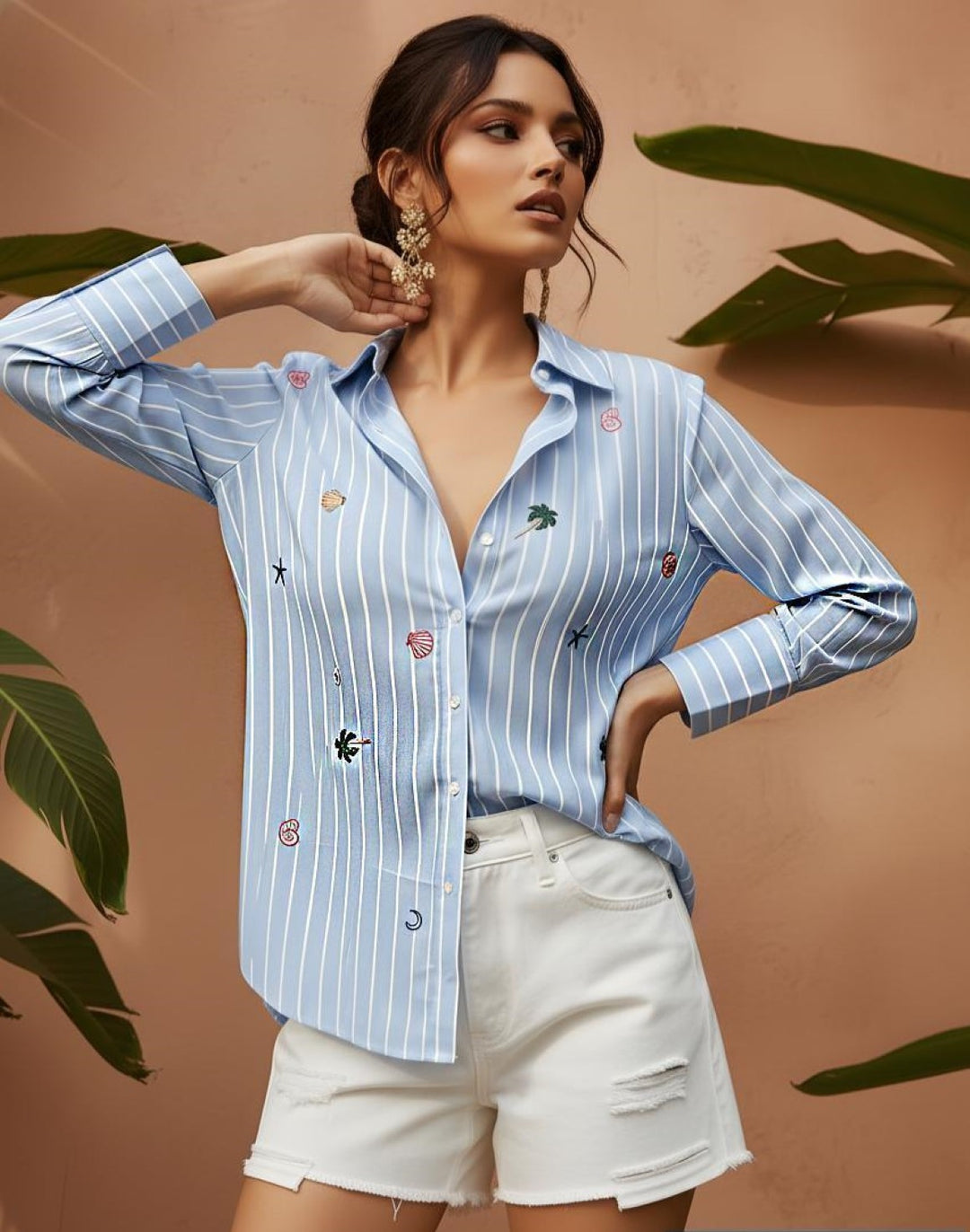 Ivanka tufts embroidery cotton shirt