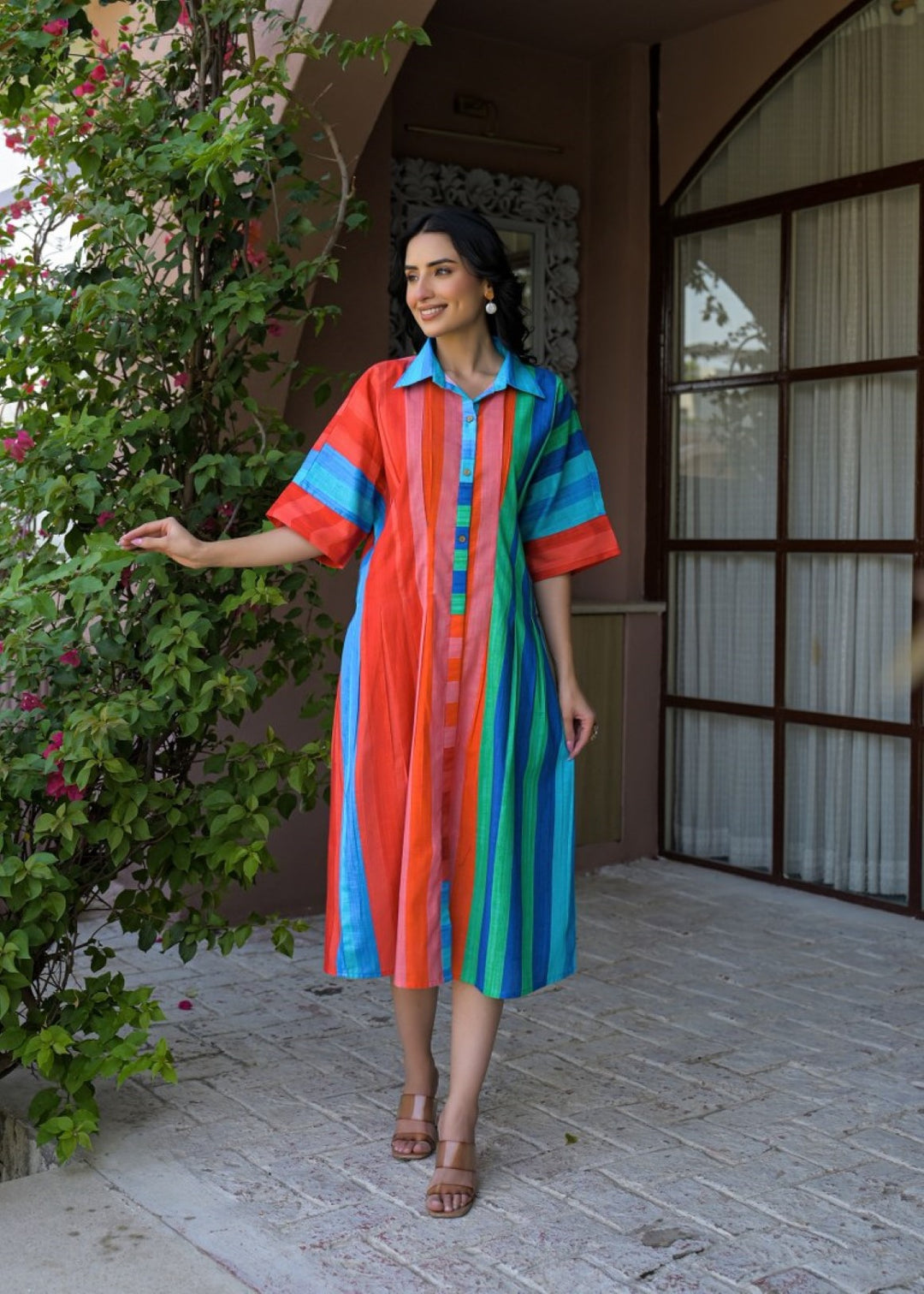 Tatva squash cotton midi dress