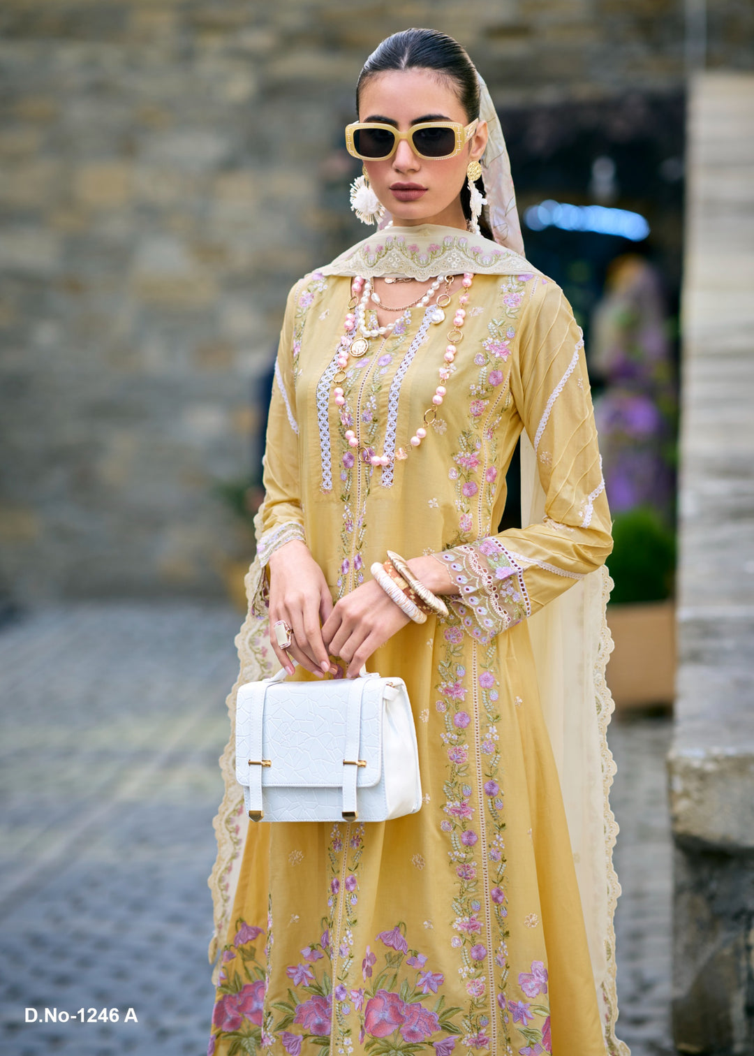 Rasheeda Lemon Full Work Pakistani Suit