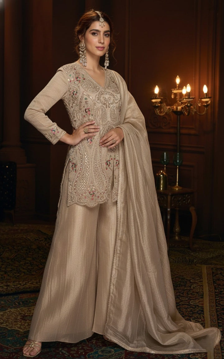 Haniya caramel full work suit set