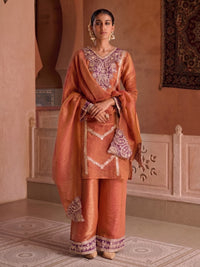 Gaurisha Rust full work premium suit set