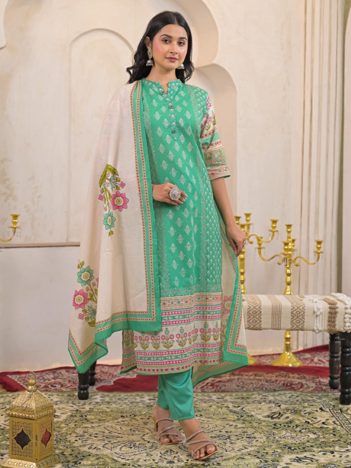 Shanti Sea Printed Cotton Suit Set