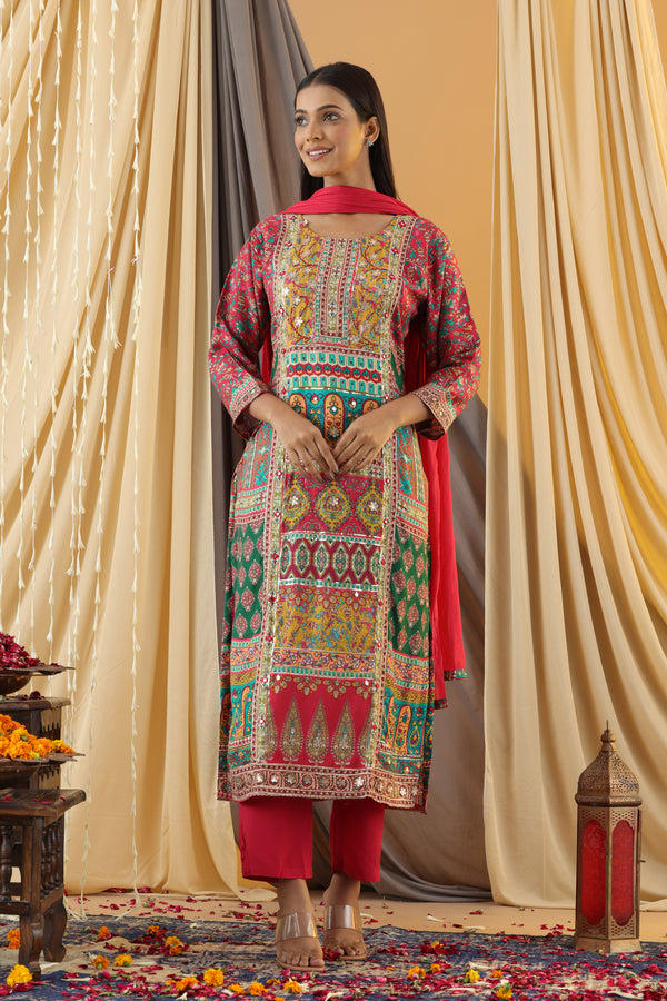 WAHIBA KARACHI PUNCH FULL WORK SUIT SET