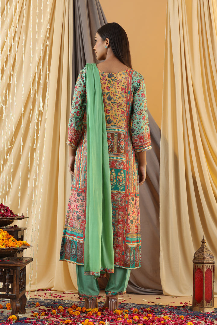 WAHIBA KARACHI FERN FULL WORK SUIT SET