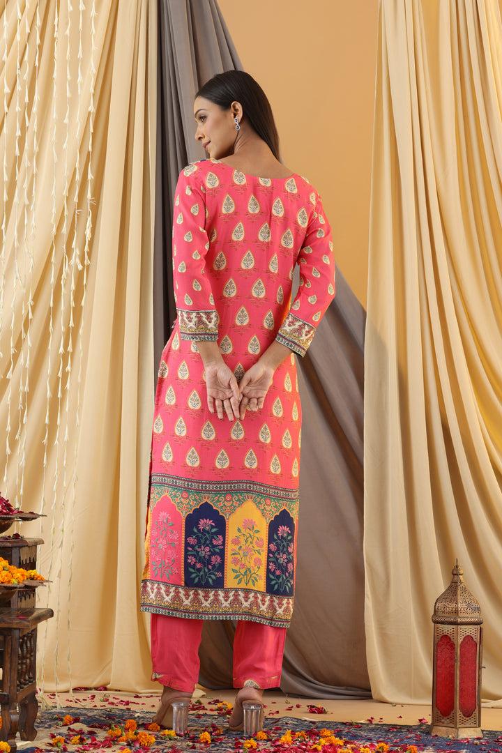 WAHIBA KARACHI CANDY YELLOW FULL WORK SUIT SET