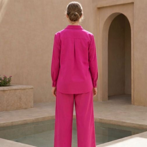 Lama Pink Cotton Co-ord Set