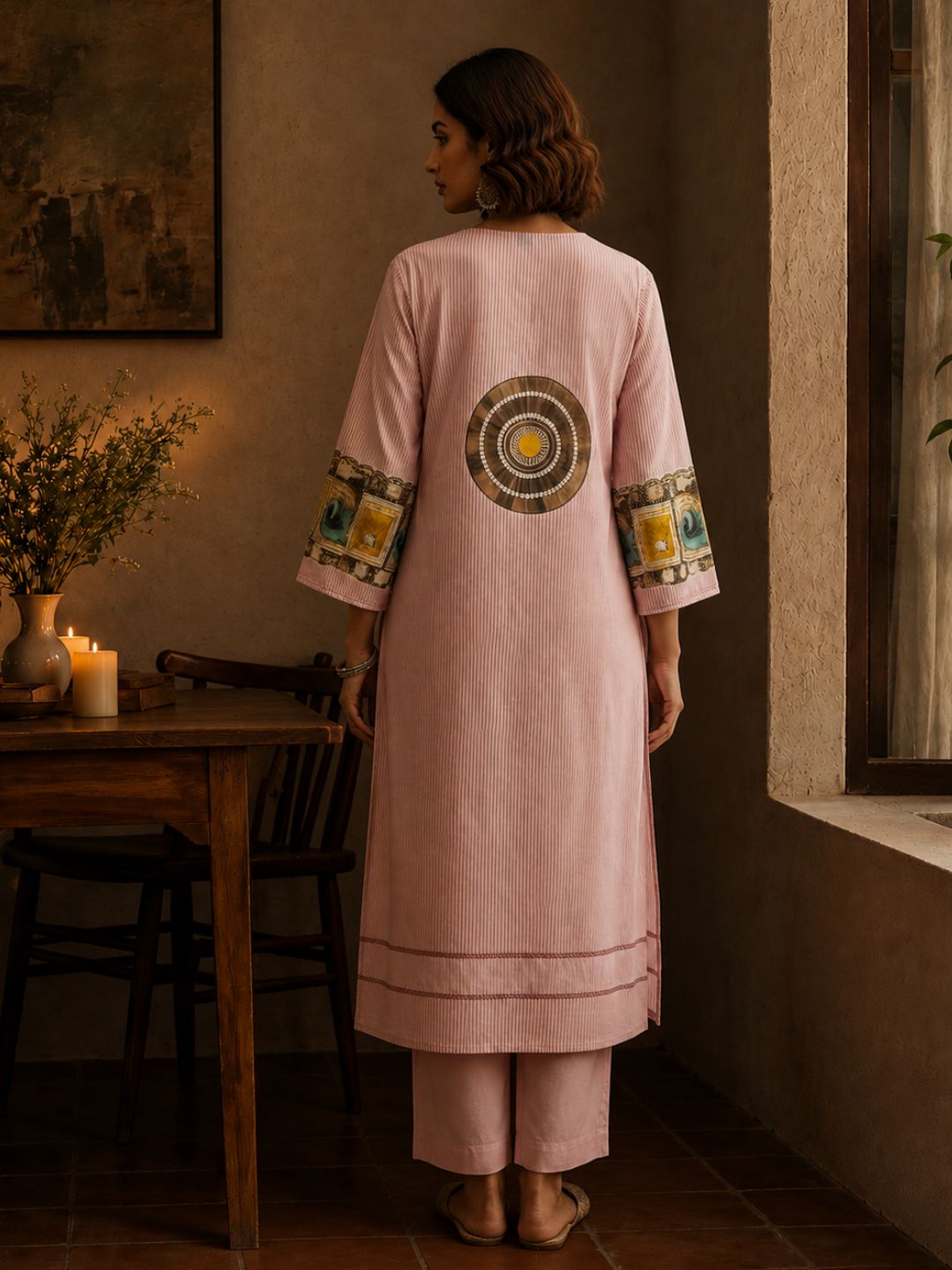 Virosh Softpink cotton kurta pant set