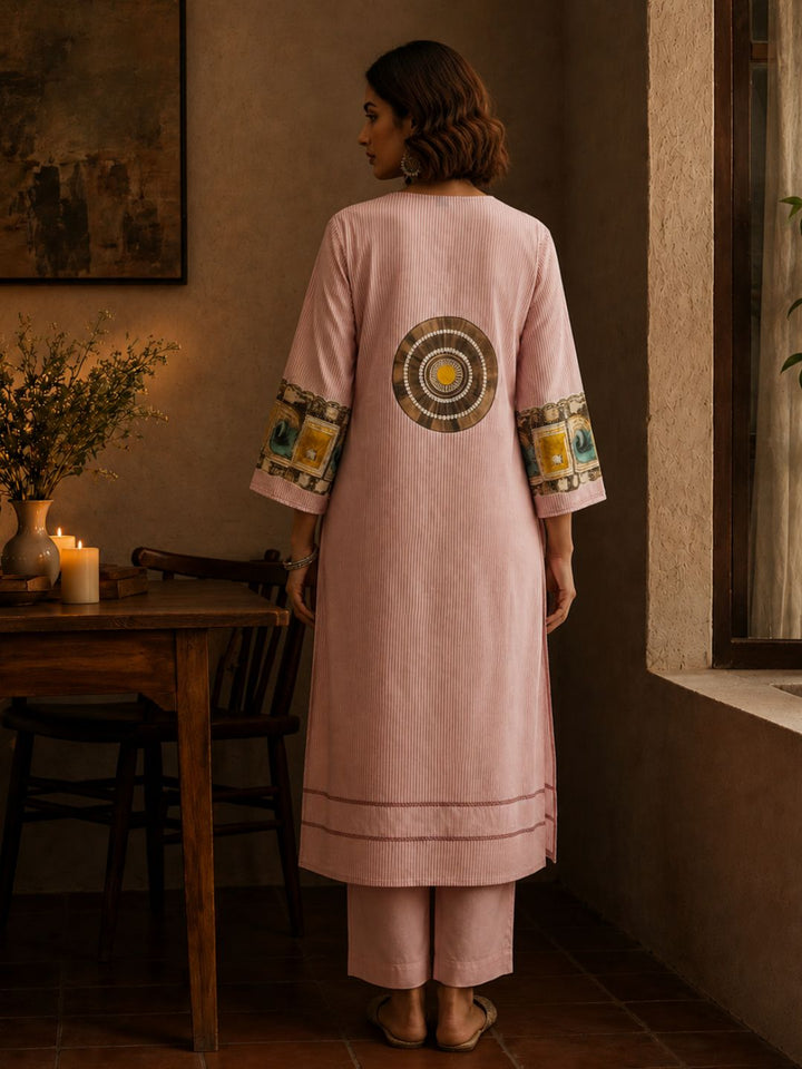 Virosh Softpink cotton kurta pant set