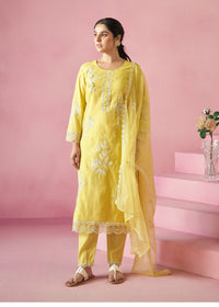 Nadira Lime Embroidered Lawn Suit Set