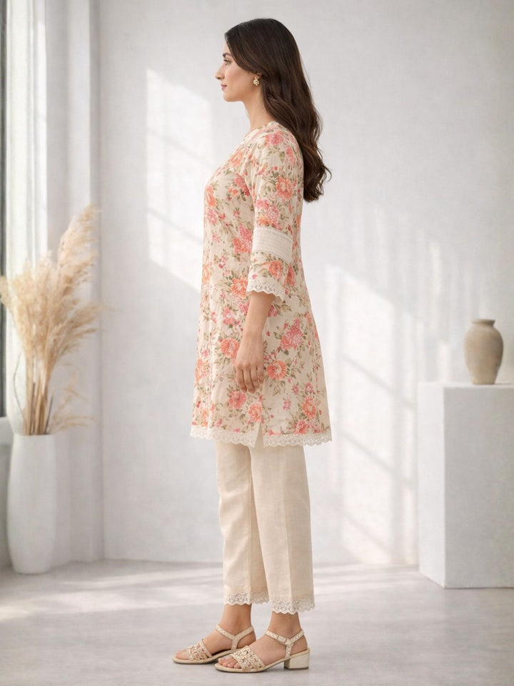 Surbhi Flora Printed Cotton Kurta Pant Set