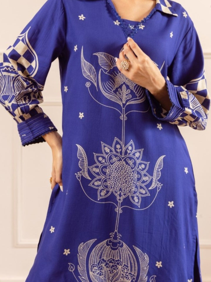 Kashvi Azure Cotton Kurta Pant Set