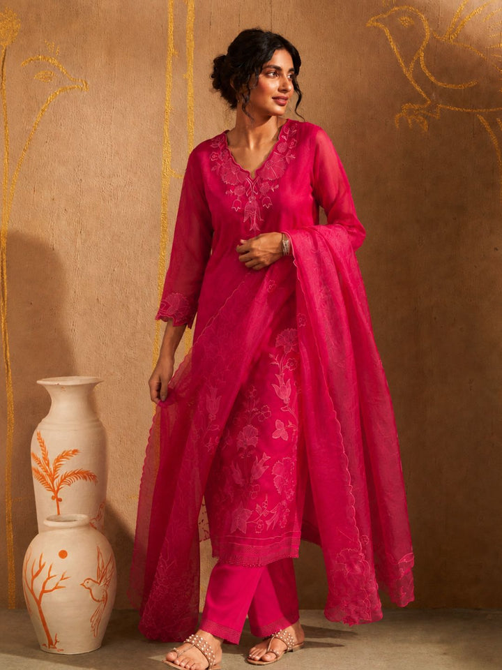 Bushra Taffy Lawn Full Work Suit Set