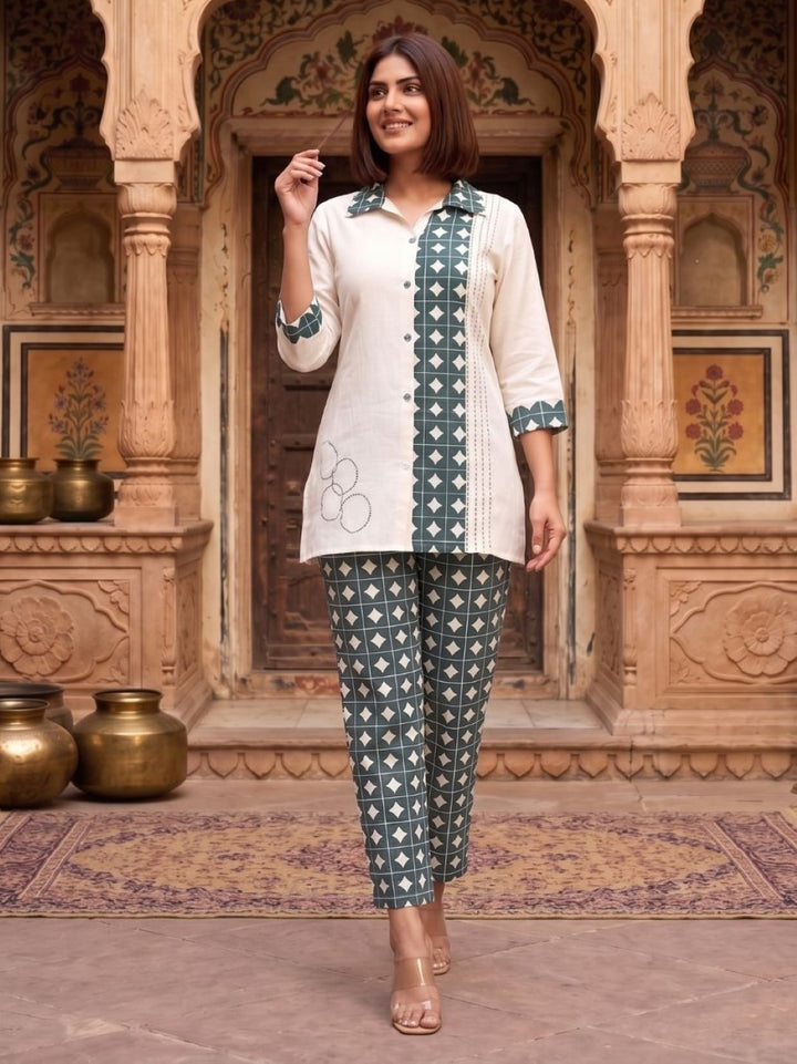 Vibha Peacock Printed Co-ord Set