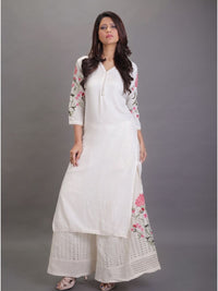 Cotton Embroidred Kurta with Heavy Hakoba embroidered Pallazos