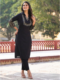 Vartika Onyx Embroidered Kurta Pant Set