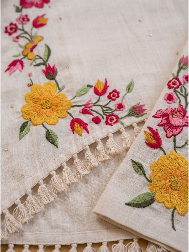 Hemal Bouquet Embroidery Cotton Co-ord Set