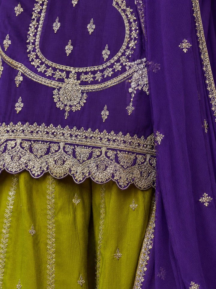 Kanupriya Orchid Fern Full work Suit Set