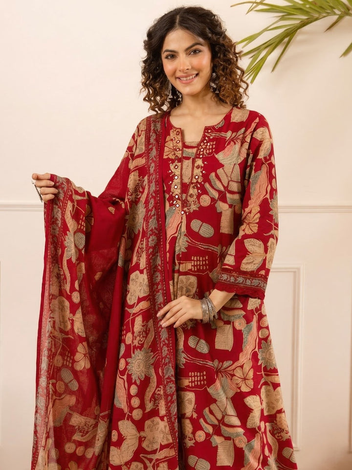Karen Scarlet printed cotton suit set