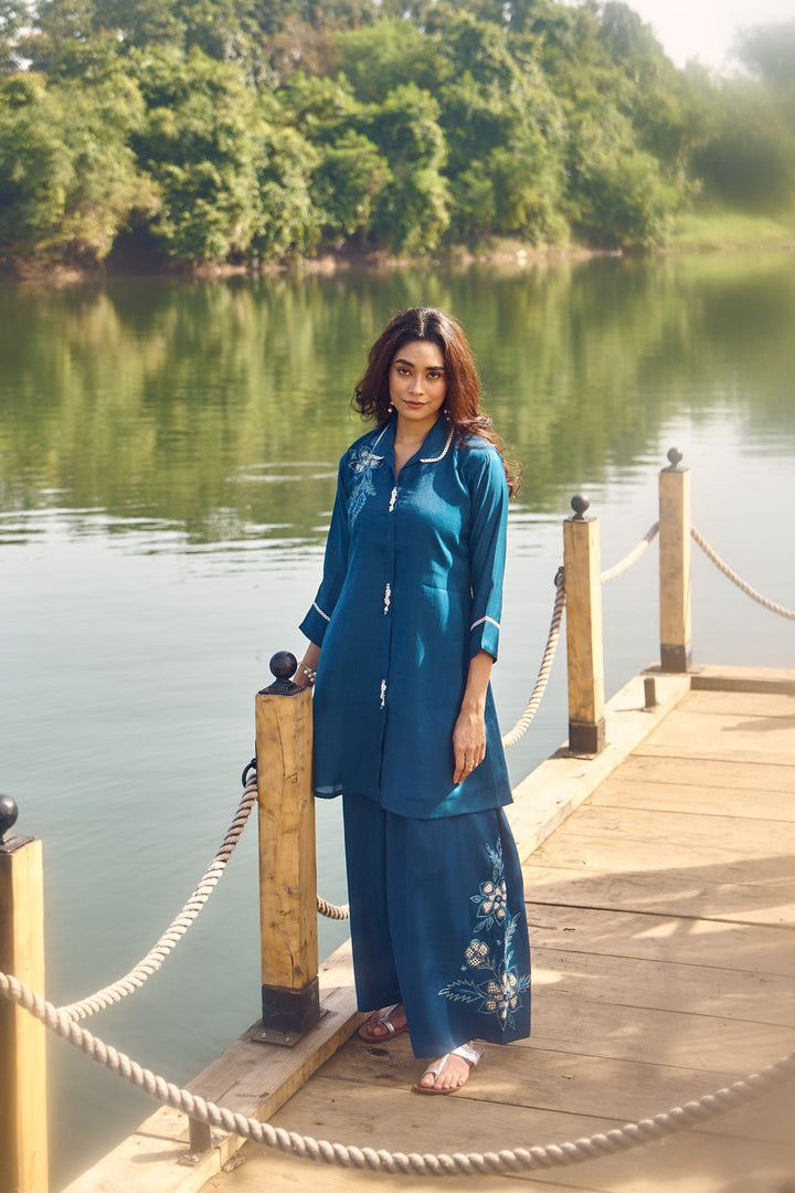 Wespret cobalt embroidery co-ord set