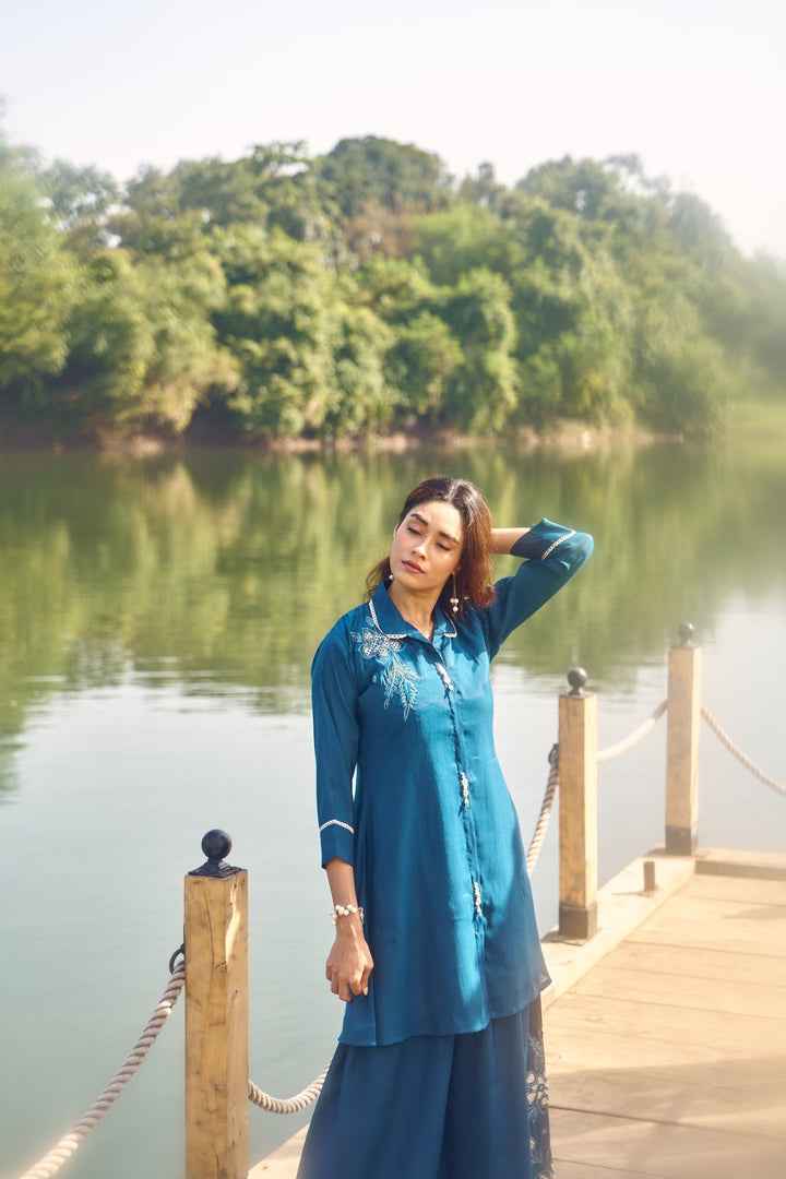 Wespret cobalt embroidery co-ord set
