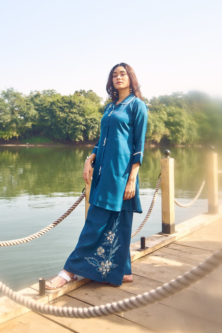 Wespret cobalt embroidery co-ord set