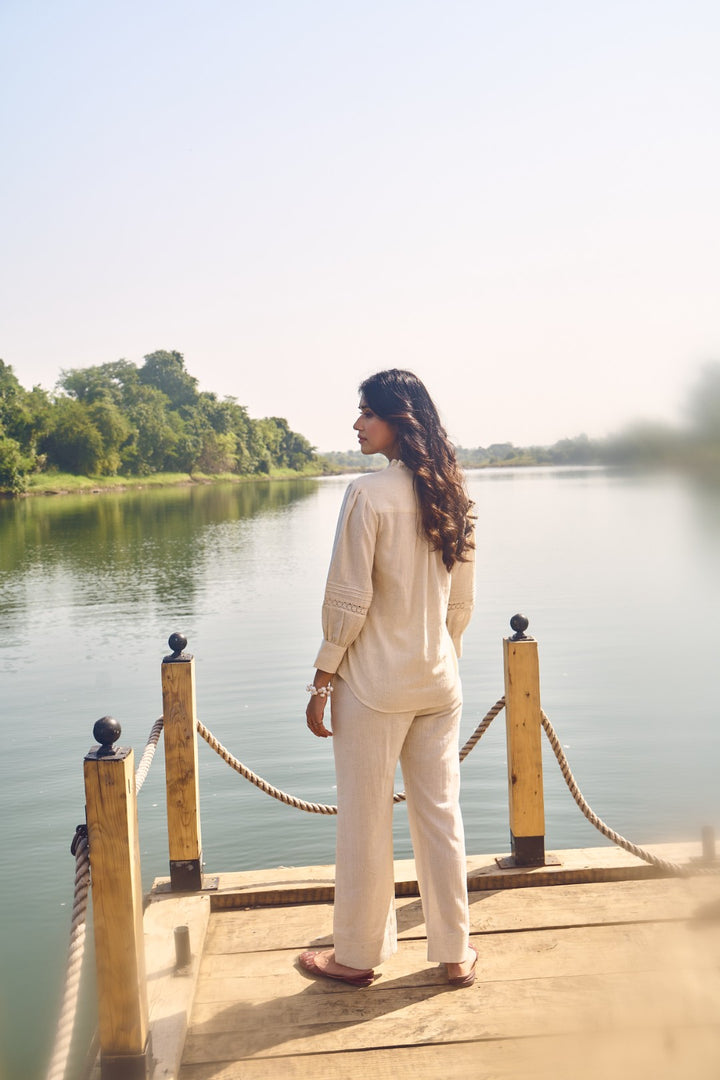 Wespret Pebble embroidery cotton co-ord set