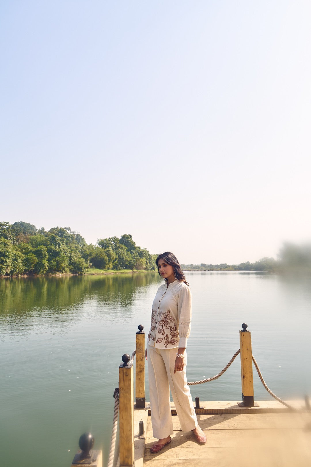 Wespret Pebble embroidery cotton co-ord set