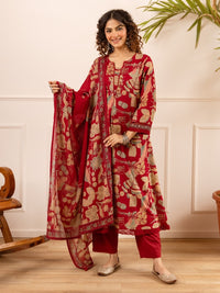 Karen Scarlet printed cotton suit set