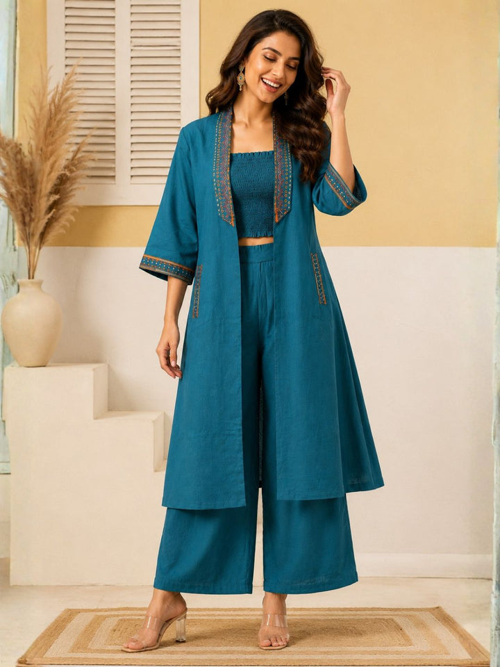 Chaitri Teal Fusion 3 pc set