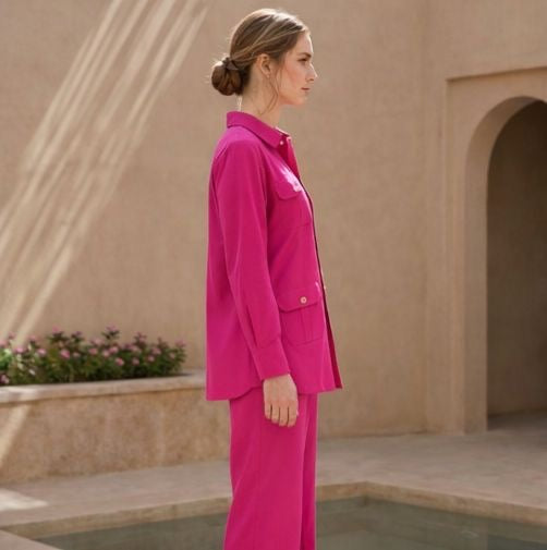 Lama Pink Cotton Co-ord Set