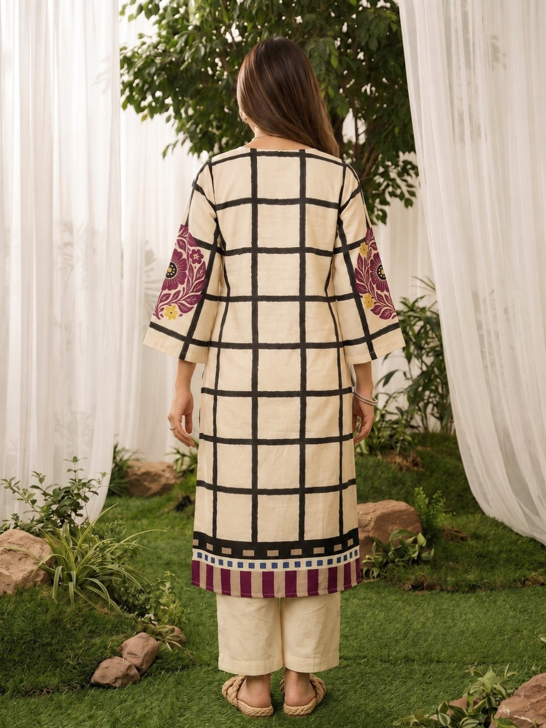 Virosh taffy cotton printed kurta pant set
