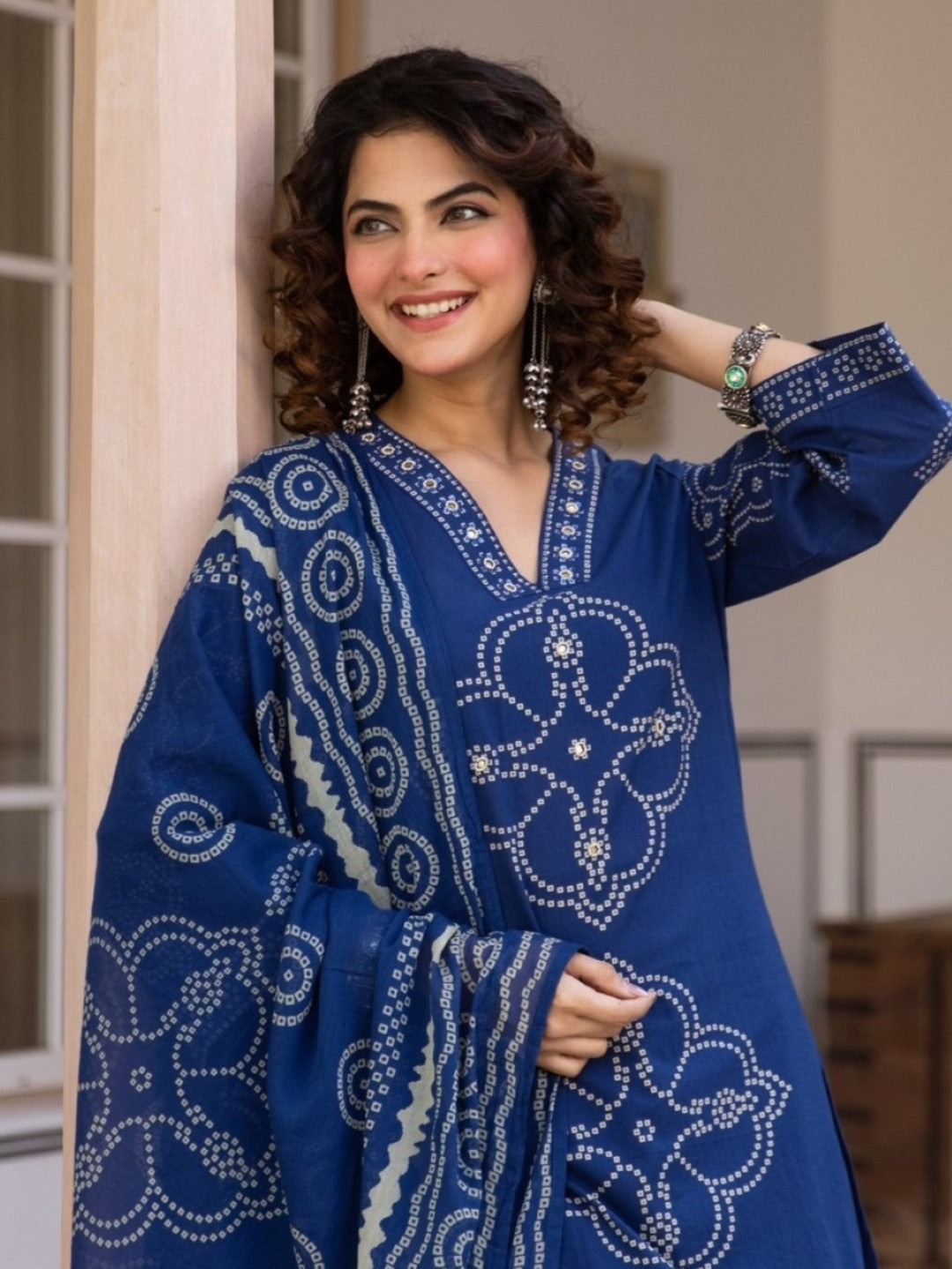 Karen space printed cotton suit set