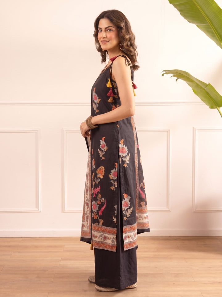 Karen obsidian cotton suit set