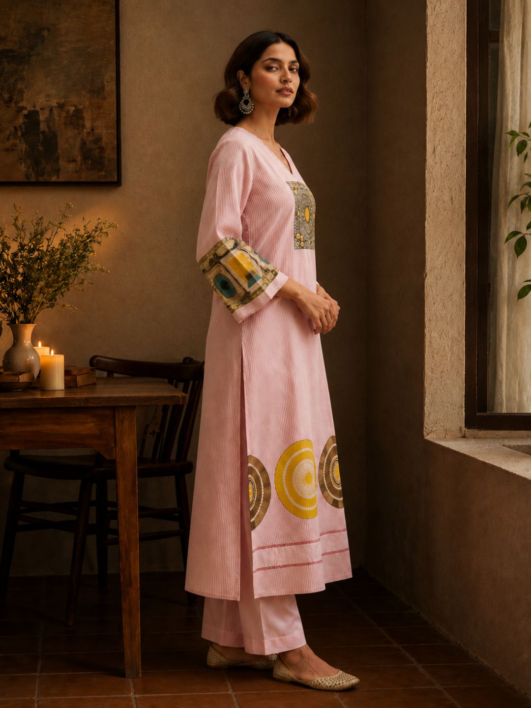 Virosh Softpink cotton kurta pant set