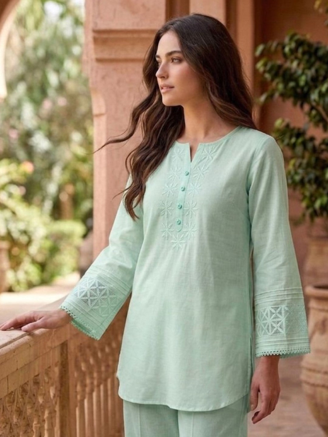 Prisha mantis embroidery cotton co-ord set