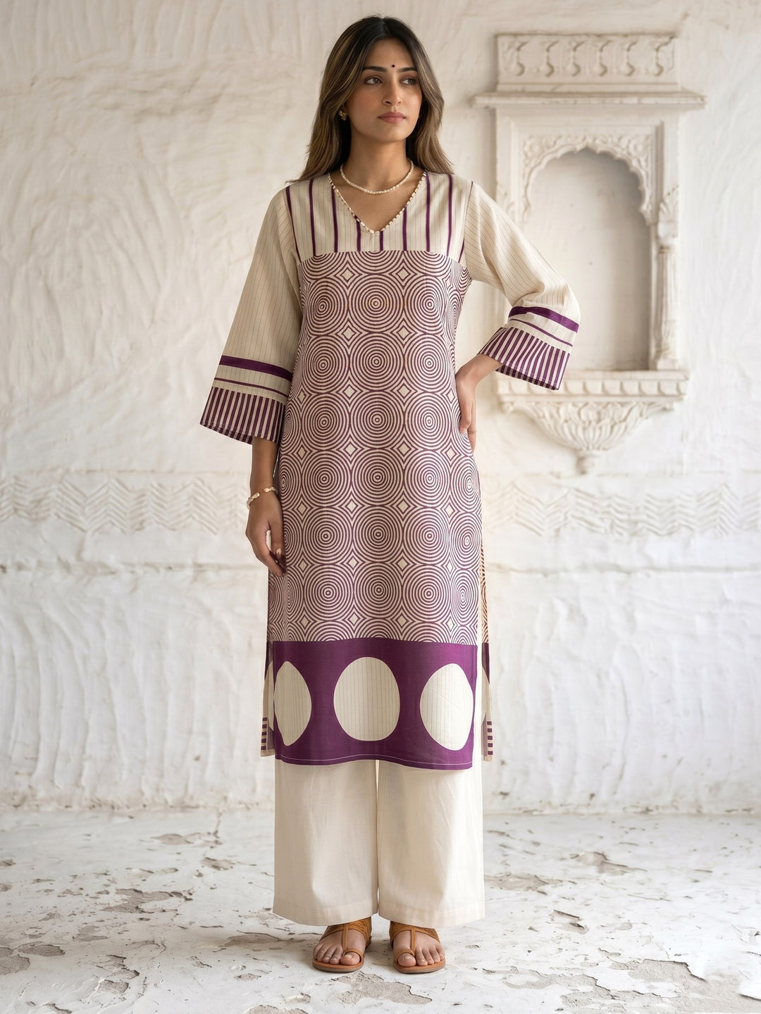 Swades thistle cotton kurta pant set