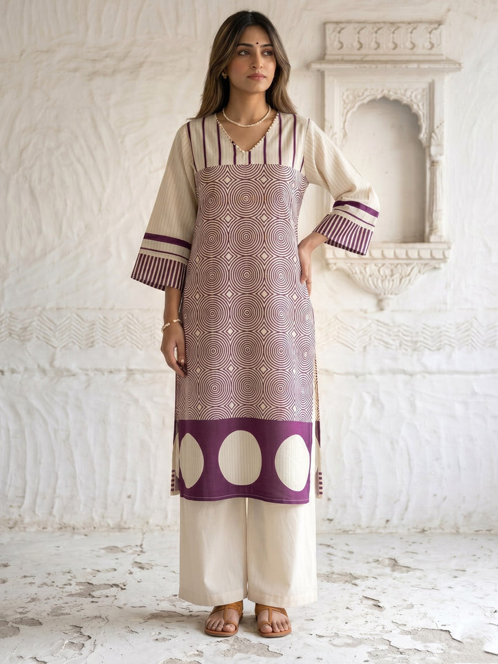 Swades thistle cotton kurta pant set