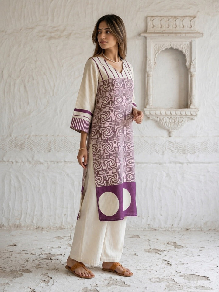 Swades thistle cotton kurta pant set