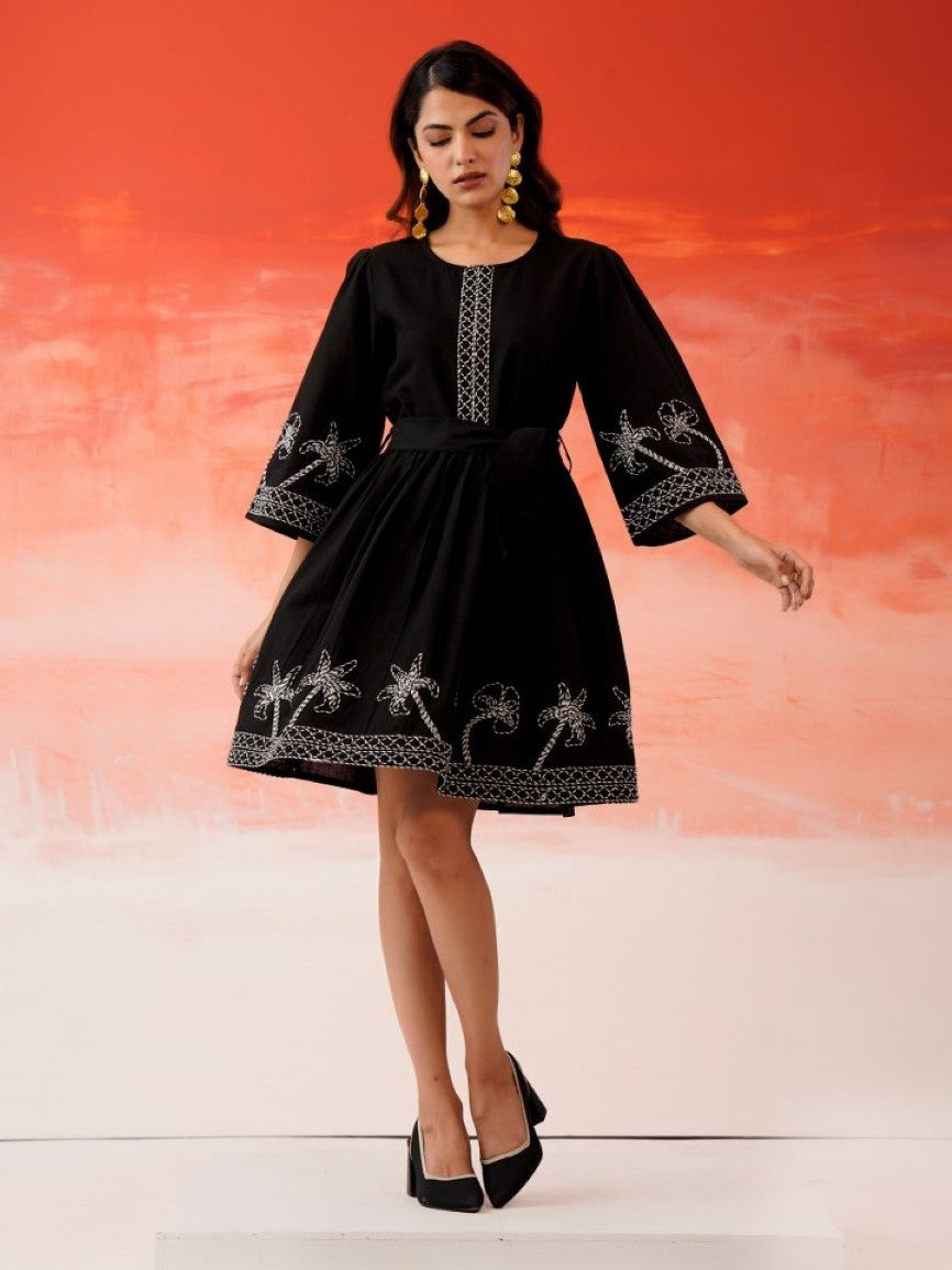 Tatva anchor embroidery cotton dress